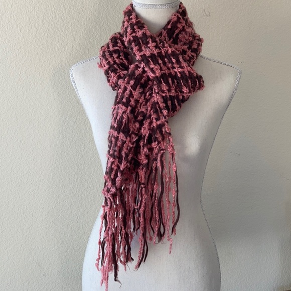 Francesca's Collections Accessories - Francesca’s Pink and Brown Acrylic Scarf